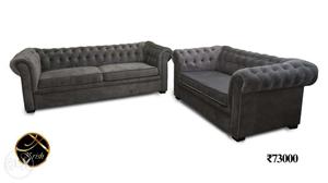 Sofa set - grey - custom made