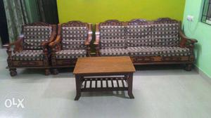 Solid Wooden Sofa Set (3+1+1) with tipai
