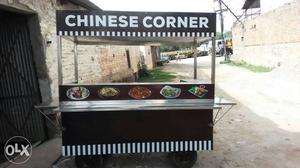 Stainless steel food cart with cash counter,