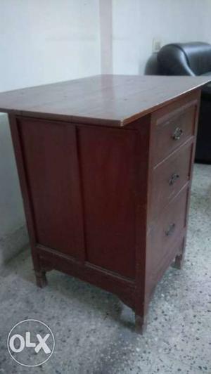 Teak wood antique writing table with three