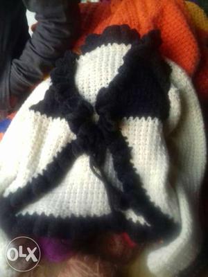 Toddler's Black And White Knit Blazer