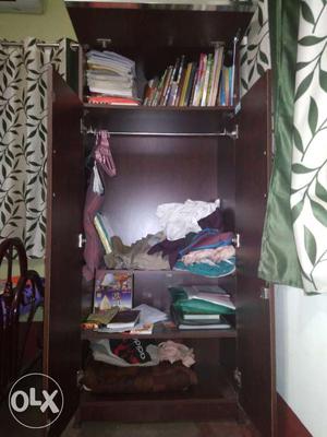 Wardrobe 6 by 3.5feet book shelf, one year ol
