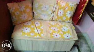 White And Yellow Floral Sofa