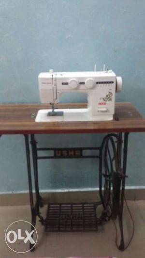 White Usha Treadle Sewing Machine