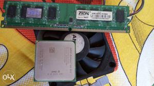 AMD athlon 64×2 Processer+CPU Fan +DDR2 2GB Ram