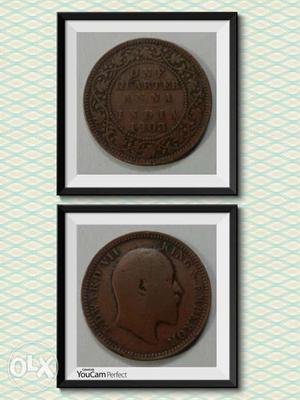 Antique copper coin of British India