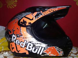 Black And Orange RedBull Motard Helmet