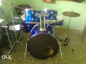 Blue And Gray Drum Kit Set