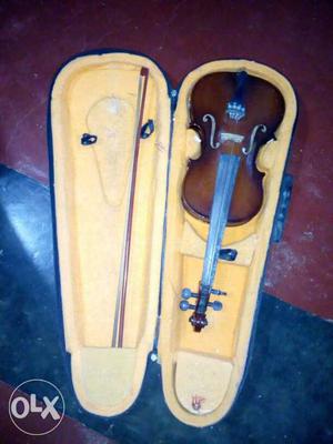 Brown Violin And Bow With Case