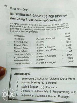 Engineering Graphics For Degree Text