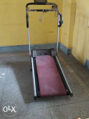 Maroon And Black Manual Treadmill
