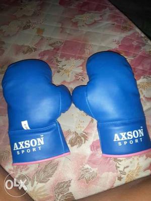 Pair Of Blue Axson Sport Boxing Gloves