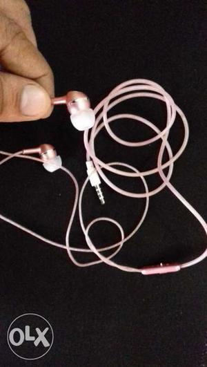 Pink Colour Buds Brand New Krom Earphones