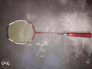 Red Handled White Badminton Racket