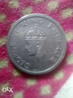 Silver-coloed George VI King Emperor Coin