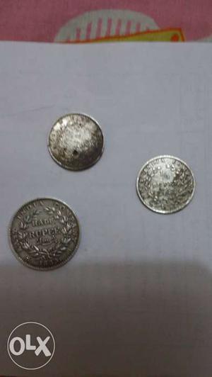 Year  king William 4 coins of ana,half rupee