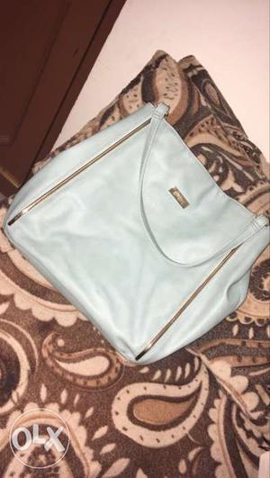 Aqua blue Leather Shoulder Bag