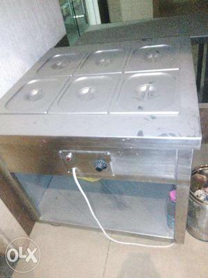 Bain Marie 6 Box with undershelve and wheels