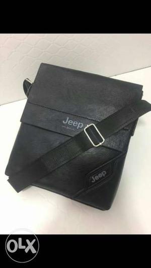 Black Leather Jeep Sling Bag