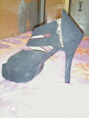 Black Suede Strappy Heeled Sandals