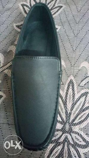 Black pure Leather loafer shoes