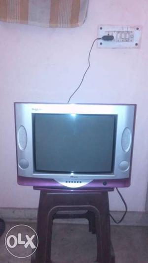 Gray & Black CRT Texla Colour TV With Remote in New look.