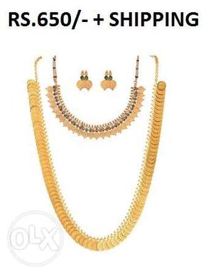 Kasu malai & String Necklace Set