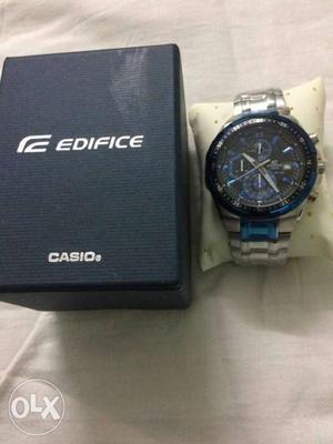 New Casio Edifice Silver Watch With Original Box Not Used
