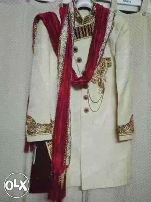 One time used wedding sherwani.excellent