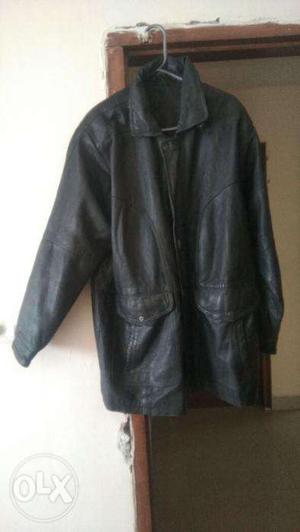 Original Leather Long Jacket full size, brand evergreen