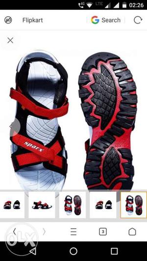 Pair Of White-red-and-black Sparx Hiking Sandals