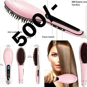 Pink And Black Corded Hair Brush