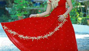 Velvet Cherry colour gown