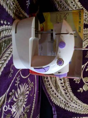 White And Purple Electric Sewing Machine With Box