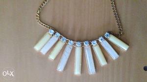 White Bar Pendant Necklace