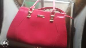 Women's Pink Leather Tote Bag
