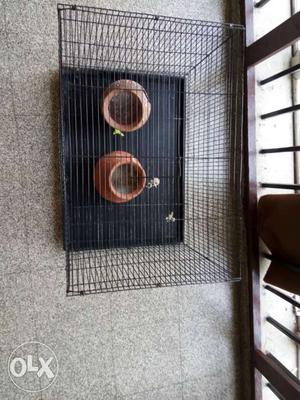 Bird cage of size 60cm x 45cm roughly..used but