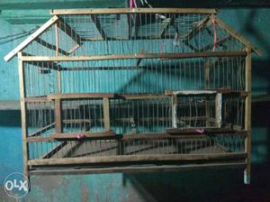 Brown And Grey Metal Bird Cage