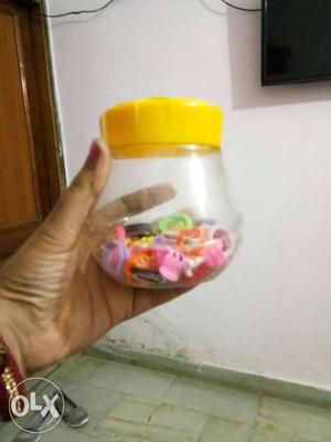 Clear Plastic Container With Yellow Lid