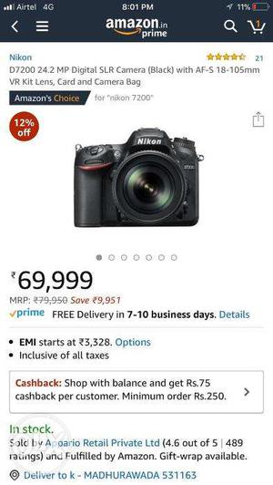 Nikon 24.2 MP DSLR Camera Sale(Black)