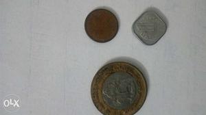 1paisa of  and  rupees old coin with