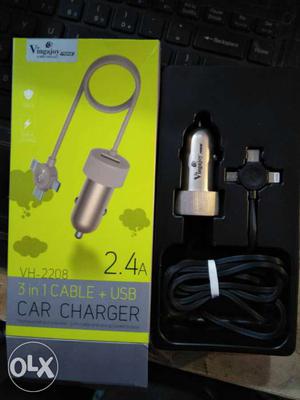 Black And Gray VH- Car Charger With Box