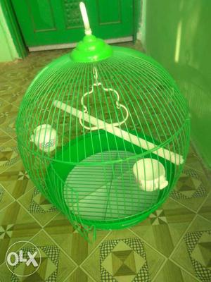 Green Ball Wired Bird Cage