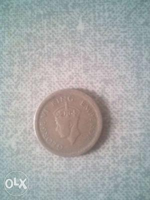  Indian old 1/4 ruppe round coin