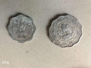 Two Scalloped Silver Coins 