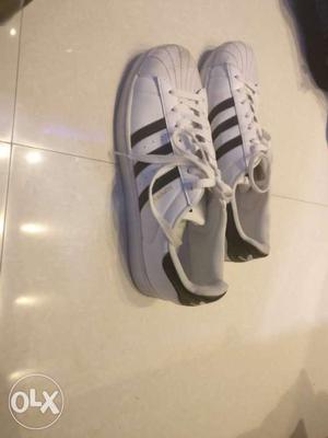 Adidas superstar original white sneakers with