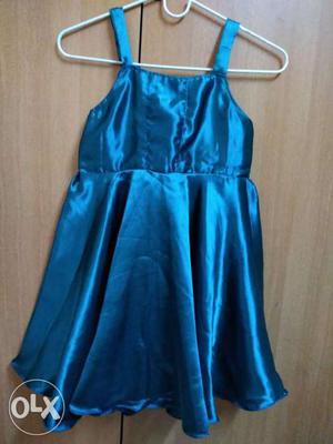 Girl's Blue Spaghetti Strap Dress