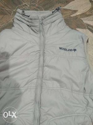 Gray Woodland Zip-up Bubble Vest