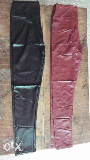 New Leatherite PU Pant combo of 2 for Girls Free size stocks