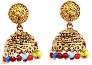 Pair Of Gold-colored Jhumkas Earrings
